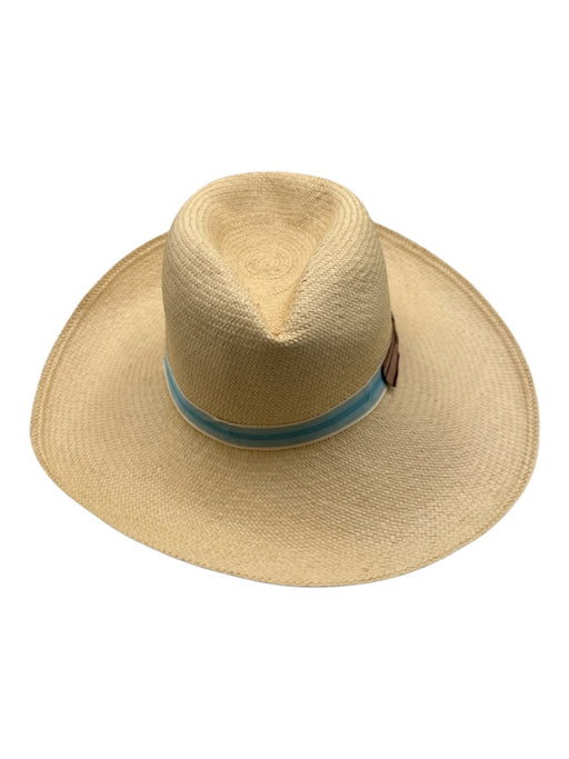 Freya Beige Straw Woven Stripe Sun Hat Hat Beige / S/M