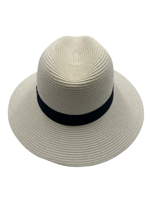 No Brand Beige & Navy Paper Stripe Woven Tear Drop Hat Beige & Navy