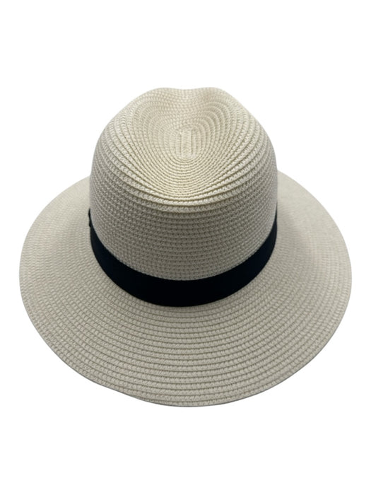 No Brand Beige & Navy Paper Stripe Woven Tear Drop Hat Beige & Navy