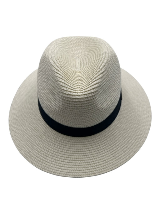 No Brand Beige & Navy Paper Stripe Woven Tear Drop Hat Beige & Navy