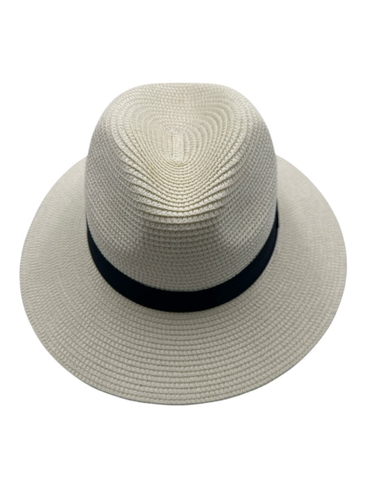 No Brand Beige & Navy Paper Stripe Woven Tear Drop Hat Beige & Navy