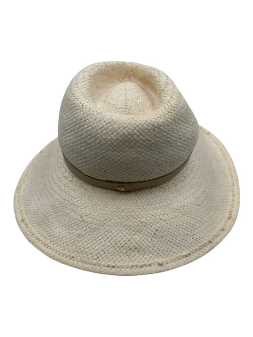 Janessa Leone Beige Straw Tear Drop Woven Tear Drop Hat Beige / S