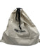 Kempton & Co Black & Beige Leather Cross Stitch Embroidery Zip Top Tote Bag Black & Beige