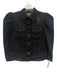 Retrofete Size XS Black Cotton Blend Denim Distressed Puff Shoulder Jacket Black / XS