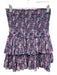 Isabel Marant Etoile Size 34 Mixed Purples Cotton Elastic Waistband Floral Skirt Mixed Purples / 34