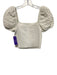 Alice + Olivia Size XS Cream White Cotton Blend Crochet Detail Square Neck Top Cream White / XS