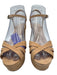 Schutz Shoe Size 5 Beige Leather Upper Criss Cross Ankle Buckle Platform Sandals Beige / 5