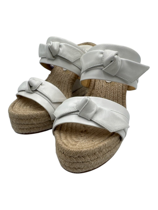 Alexandre Birman Shoe Size 35 White & Beige Leather Upper Knot Detail Sandals White & Beige / 35
