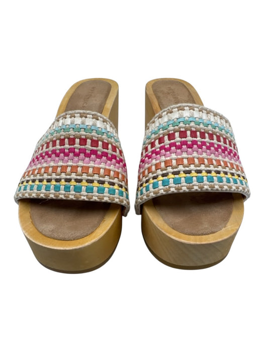 Veronica Beard Shoe Size 6 Beige & Multi Leather & Textile Upper Slide Mules Beige & Multi / 6