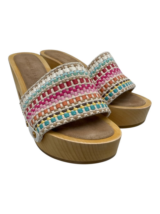 Veronica Beard Shoe Size 6 Beige & Multi Leather & Textile Upper Slide Mules Beige & Multi / 6