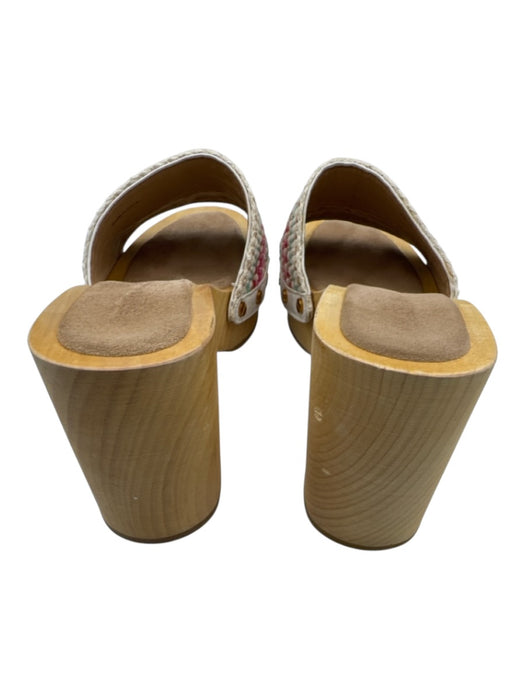 Veronica Beard Shoe Size 6 Beige & Multi Leather & Textile Upper Slide Mules Beige & Multi / 6