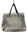 Kempton & Co Beige Leather Cutout Pattern Shoulder Strap Side Zip Bag Beige / Medium