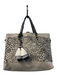 Kempton & Co Beige Leather Cutout Pattern Shoulder Strap Side Zip Bag Beige / Medium