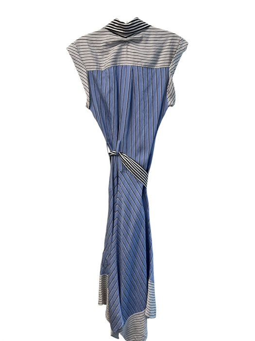 Ramy Brook Size XS Blue Viscose Stripe Button Up Tie Waist Maxi Dress Blue / XS