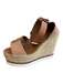 See By Chloe Shoe Size 35 Tan Suede Wedge Espadrille Buckle Ankle Platform Shoes Tan / 35