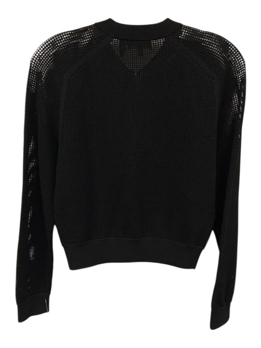 Theory Size P Black Viscose Blend Long Sleeve Mesh Zip Front Jacket Black / P