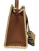 Fendi Brown & Cream Leather & Raffia Gold hardware Blanket Stitch Top Handle Bag Brown & Cream / Medium