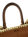 Fendi Brown & Cream Leather & Raffia Gold hardware Blanket Stitch Top Handle Bag Brown & Cream / Medium