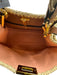 Fendi Brown & Cream Leather & Raffia Gold hardware Blanket Stitch Top Handle Bag Brown & Cream / Medium