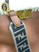 Fendi Brown & Cream Leather & Raffia Gold hardware Blanket Stitch Top Handle Bag Brown & Cream / Medium