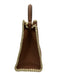 Fendi Brown & Cream Leather & Raffia Gold hardware Blanket Stitch Top Handle Bag Brown & Cream / Medium