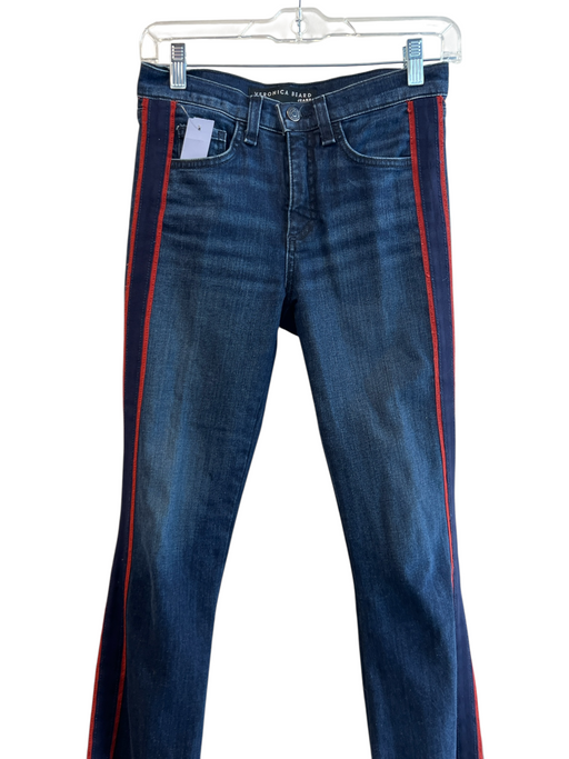 Veronica Beard Size 24 Blue Cotton & Polyester 5 Pocket High Rise Raw Hem Jeans Blue / 24