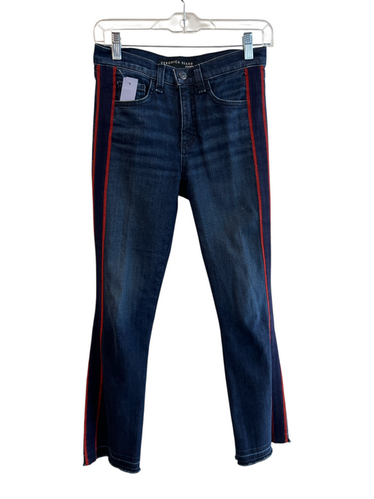 Veronica Beard Size 24 Blue Cotton & Polyester 5 Pocket High Rise Raw Hem Jeans Blue / 24