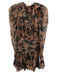 Ulla Johnson Size 00 Pink, Green, Black Silk Blend Long puff sleeve Floral Dress Pink, Green, Black / 00
