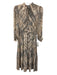 Raquel Allegra Size 0 Gray, Brown, Pink Silk Long Sleeve Tie Dye Dress Gray, Brown, Pink / 0