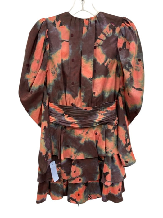 Ulla Johnson Size 00 Purple, Pink, Green Silicone Long puff sleeve Tie Dye Dress Purple, Pink, Green / 00