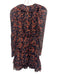 Ulla Johnson Size 00 Orange, Blue, Black Silk Blend ruffles Floral Tiered Dress Orange, Blue, Black / 00