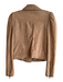 Retrofete Size XS Tan Suede Moto Zip Puff Sleeves Cropped Jacket Tan / XS