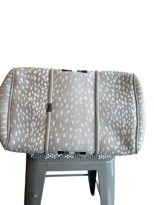 Dallas Hill Gray Shoulder Shraps Stripes Zebra Print Open Top Bag Gray