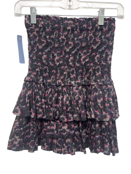 Isabel Marant Etoile Size 34 Gray, Pink, Purple Cotton Shirred Waist Skirt Gray, Pink, Purple / 34