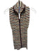 Veronica Beard Size One Size White & Multi Wool Blend Knit Striped Zip Front Top White & Multi / One Size