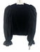 Alice + Olivia Size XS Black Wool Blend Long Sheer Sleeves Knit Ribbed Sweater Black / XS