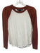 Veronica Beard Jeans Size XS White & Rust Brown Cotton Long puff sleeve Top White & Rust Brown / XS