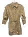 Derek Lam 10 Crosby Size 00 Khaki Beige Cotton Buttons Elastic Waist Mini Dress Khaki Beige / 00