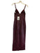 Bardot Size 2 Burgundy Faux Leather Back Slit Triangle Midi Dress Burgundy / 2