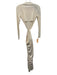 Significant Other Size 2 Cream Cut Out Knotted Waist Long Sleeve Midi Dress Cream / 2
