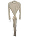 Significant Other Size 2 Cream Cut Out Knotted Waist Long Sleeve Midi Dress Cream / 2