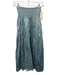 Vince Size XXS Blue Cotton Blend Satin Shirred Waist Pockets Midi Skirt Blue / XXS