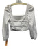 Veronica Beard Size 00 White Cotton Blend Gathered Long Puff Sleeve Crop Top White / 00