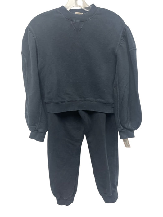 Ulla Johnson Size P / XS Navy Blue Cotton Sweatshirt Crew Neck Jogger Pant Set Navy Blue / P / XS