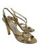 Jimmy Choo Shoe Size 35.5 Gold Leather Upper Metallic Detail Criss Cross Sandals Gold / 35.5