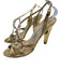 Jimmy Choo Shoe Size 35.5 Gold Leather Upper Metallic Detail Criss Cross Sandals Gold / 35.5
