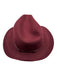 Travaux En Cours Burgundy Red Wool Wide Brim Leather Trim Fedora Hat Burgundy Red / 54
