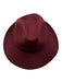 Travaux En Cours Burgundy Red Wool Wide Brim Leather Trim Fedora Hat Burgundy Red / 54