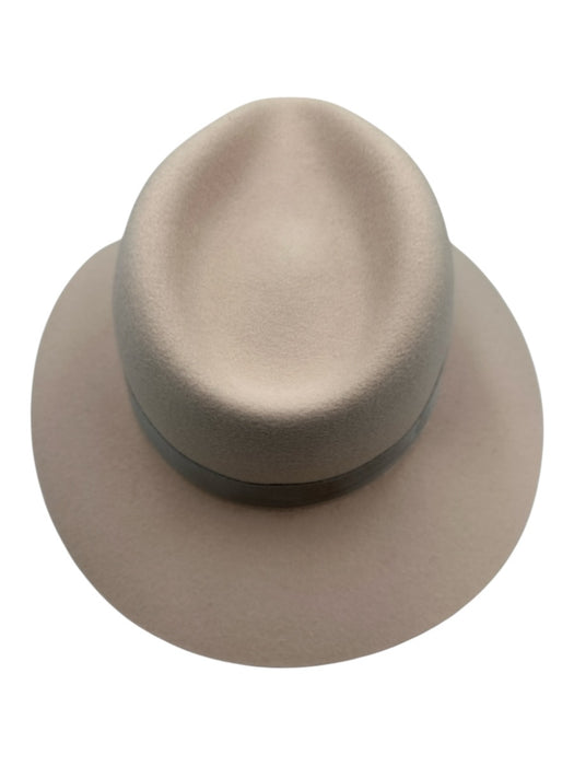 Rag & Bone Dusty Pink Wool Ribbon Wide Brim Fedora Hat Dusty Pink / Small