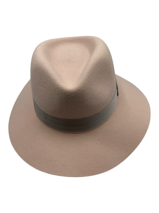 Rag & Bone Dusty Pink Wool Ribbon Wide Brim Fedora Hat Dusty Pink / Small